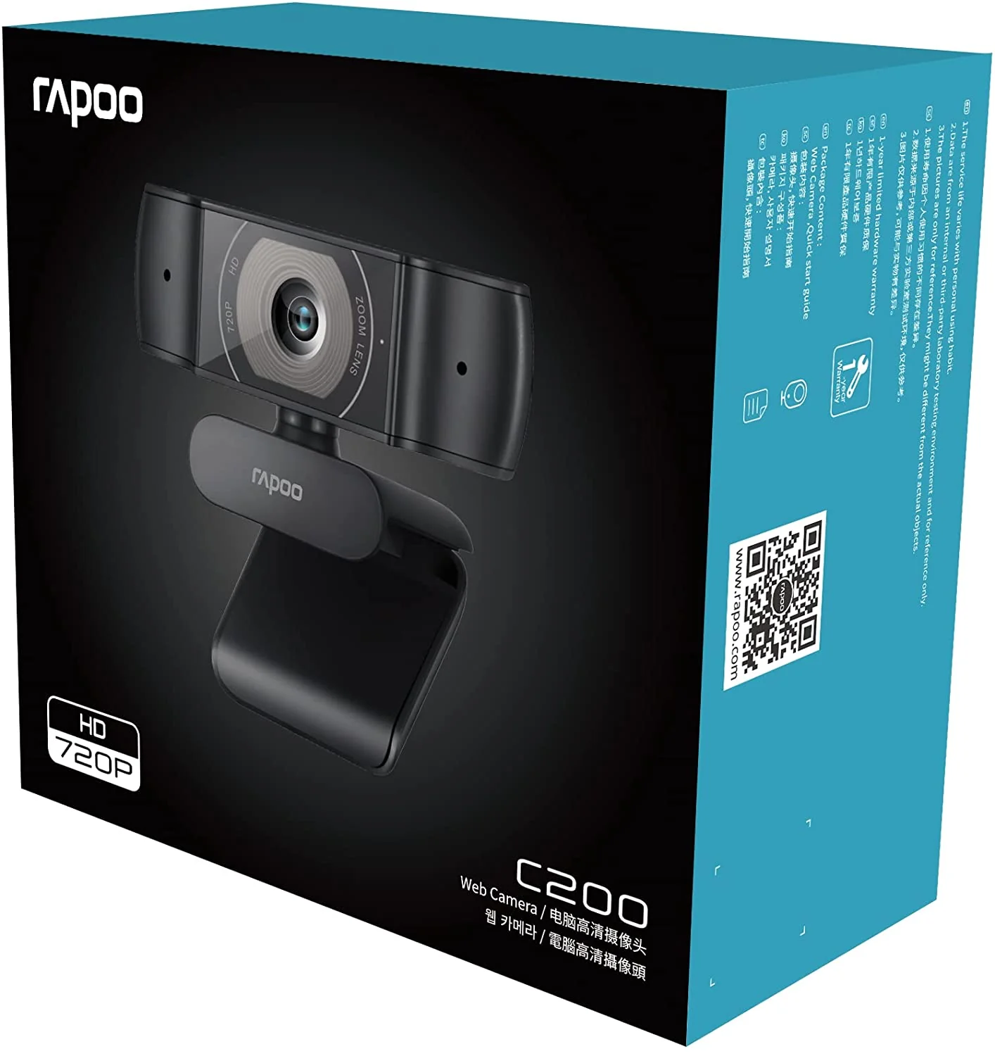 Rapoo C200 Webcam 720p Full HD USB - Image 7